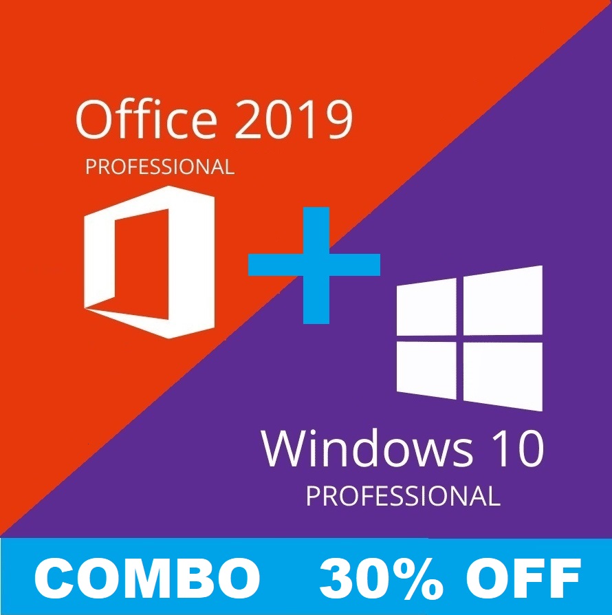 Windows 10 Pro + Office 2019 Professional 32/64 Bit Key - Email Delivery